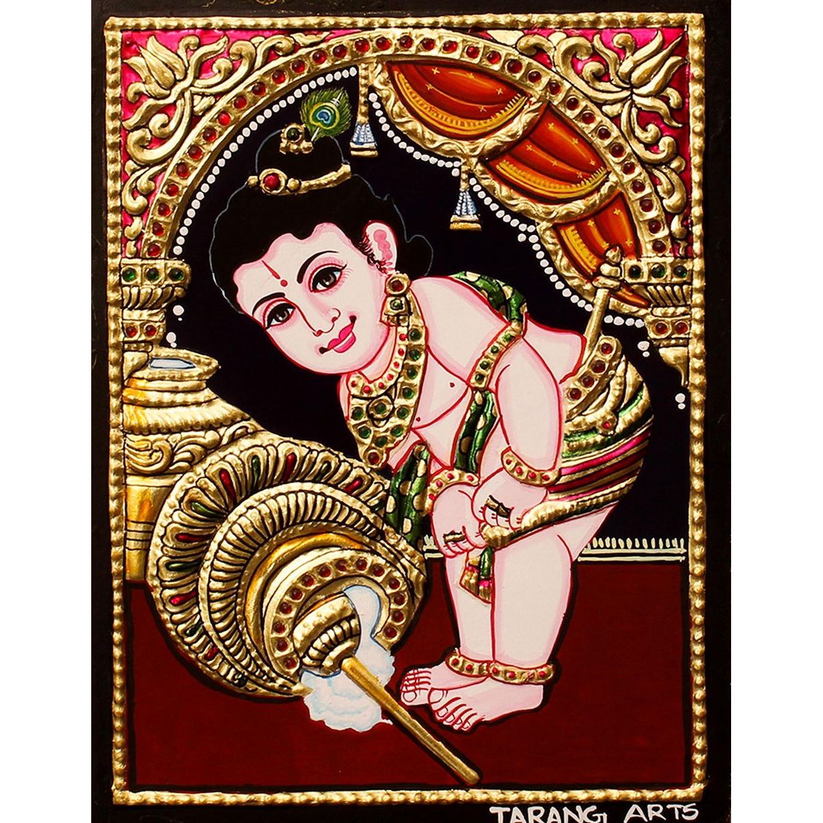 TANJORE PAINTING BUTTER KRISHNA