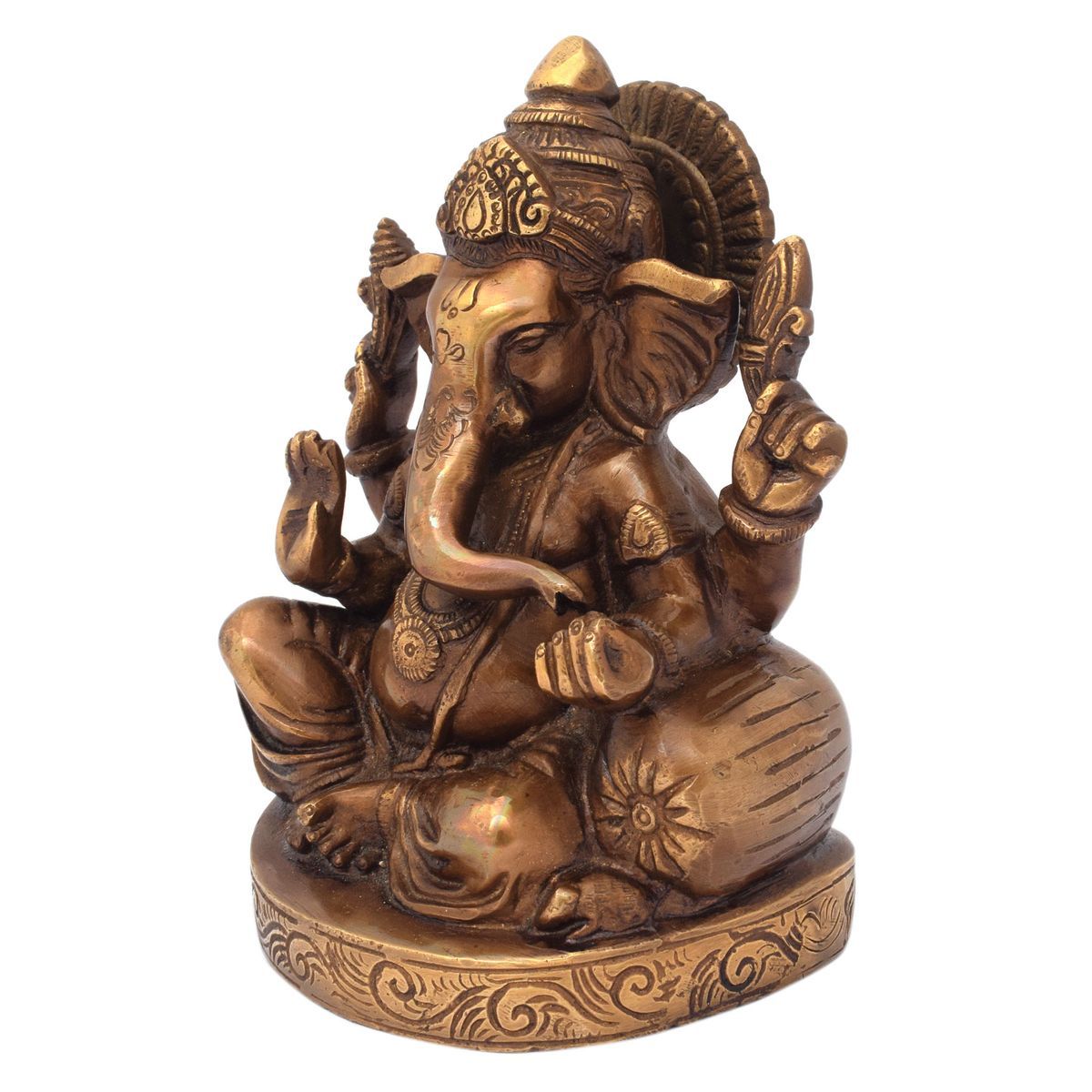 GANESHA BRASS IDOL ANTIQUE FINISH