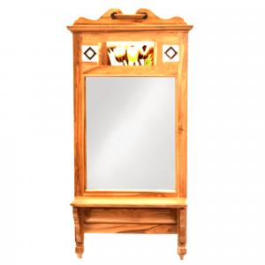 WOODEN STAND WITH MIRROR