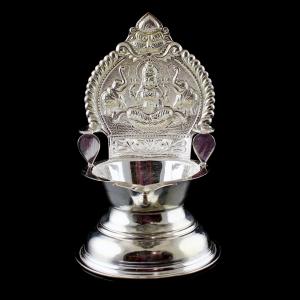 Silver Fancy Design Lakshmi Lamp