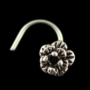 Silver Fancy Design Nose Pin