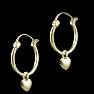 Gold Plated Heartin Drops Bali Casual Wear Earrings