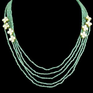 GOLD PLATED KUNDAN AND APPETITE BEADS NECKLACE