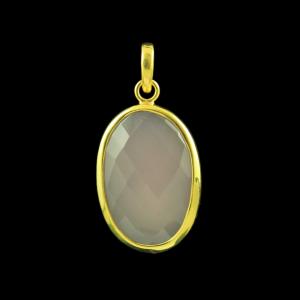 GOLD PLATED CHALCEDONY PENDANT