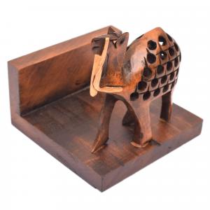 WOODEN CARD HOLDER WITH ELEPHANT