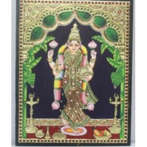 22ct Gold Goddess Lakshmi Soubhagya Lakshmi Tanjore Painting