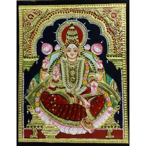 22ct Gold Goddess Lakshmi Dhana Lakshmi Tanjore Painting
