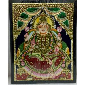 22ct Gold Goddess Lakshmi Dhana Lakshmi Tanjore Painting