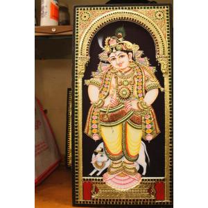 22ct Gold Handmade Lord Vitobha Krishna Tanjore Painting