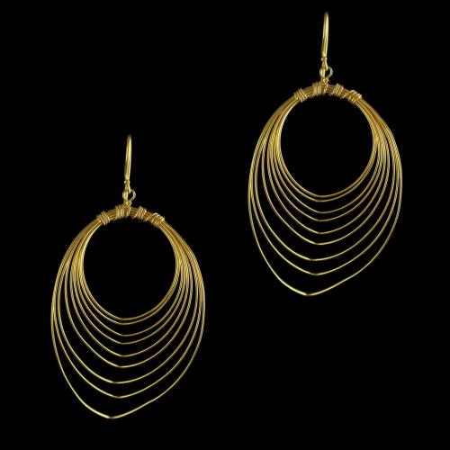 92.5 Gold Plated Silver Fancy Design Hanging Earrings