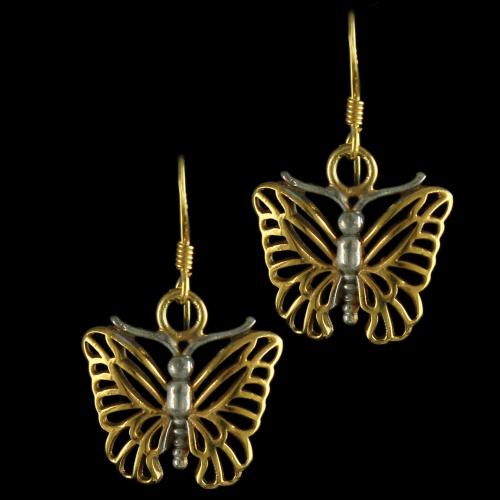 92.5 Gold Plated Butterfully Design Hanging Earrings