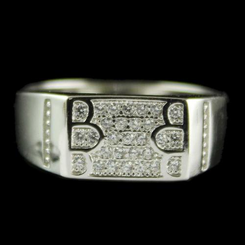 Silver Fancy Design Mens Ring