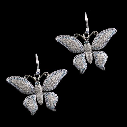 zircon Stones Butterfly Haning Earrings