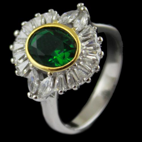 Green Zircon Stone Bridal Ring