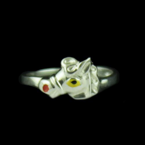 Silver Horse Baby Ring