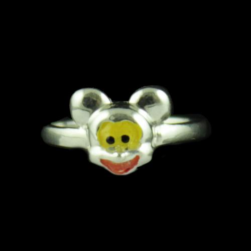 Silver Mickey Baby Ring