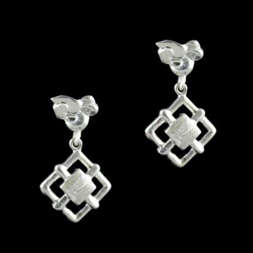 Silver Floral Drops Earring