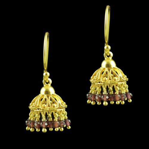 Gold hanging jhumkas Clearance