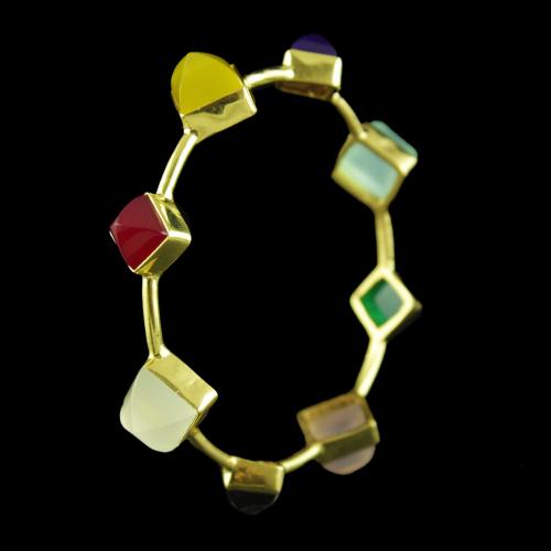 GOLD PLATED MULTI COLOR BANGLE