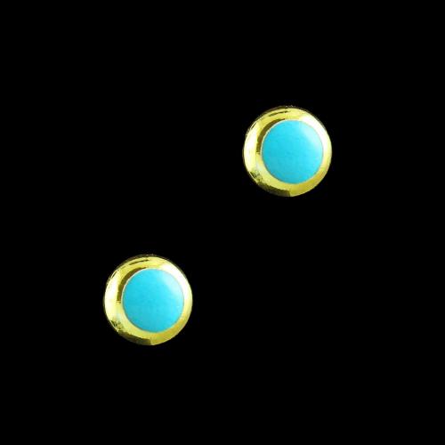 GOLD PLATED TURQUOISE STONE EARRINGS