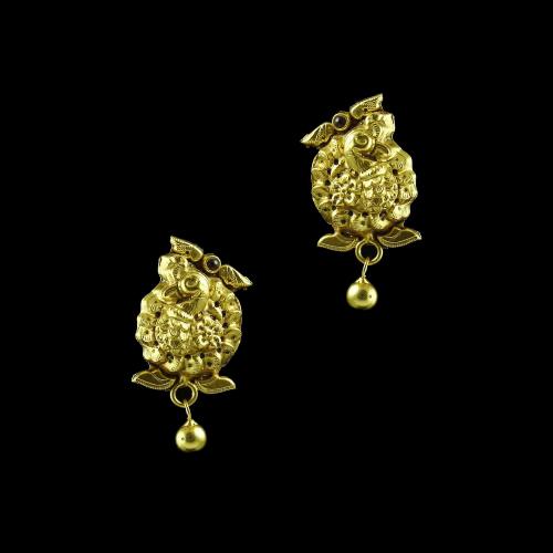 GOLD PLATED PEACOCK EARRINGS
