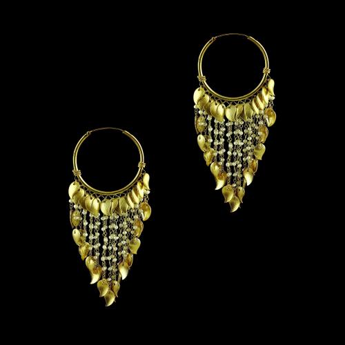 GOLD PLATED BALI EARRINGS WITH PEARL