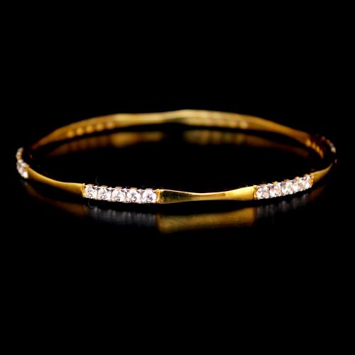 GOLD PLATED CZ STONE BANGLES