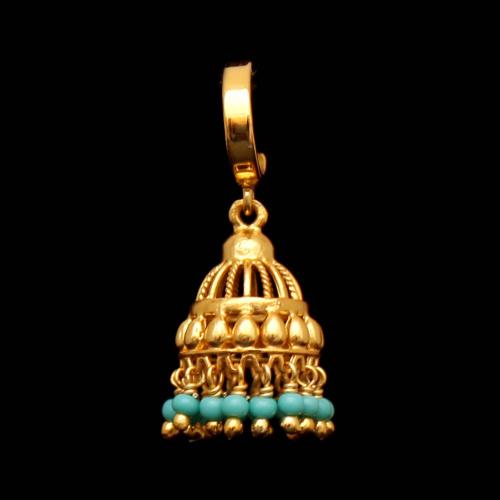 GOLD PLATED TURQUOISE KOPPU EARRING