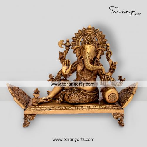 Ganesha Statue Brass Idol Sculptures Home Decor Tarang Handicrafts - Ganesh Idols For Home Decor
